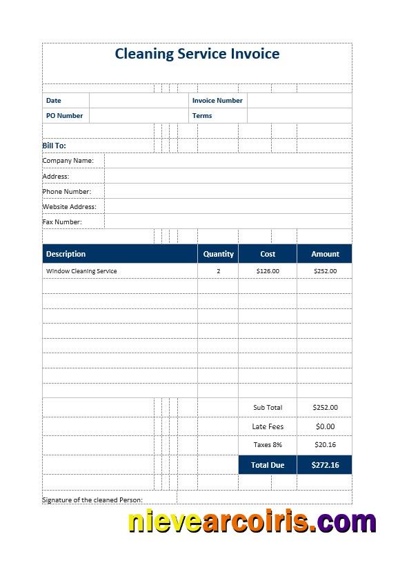 Cleaning Service Invoice